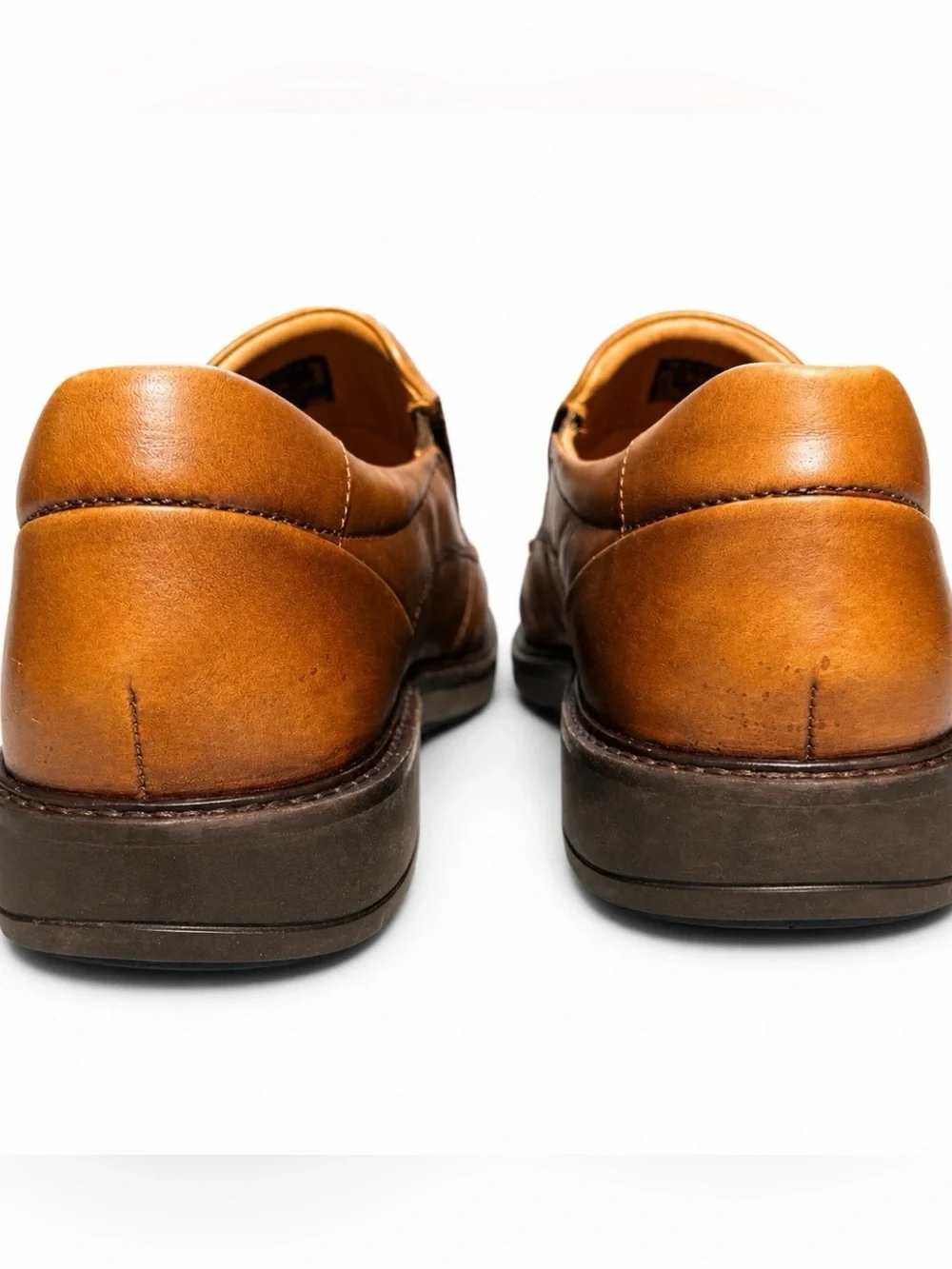 💥ECCO Helsinki Apron Toe Leather Slip On Comfort Loafers Cognac Men’s 9💛
